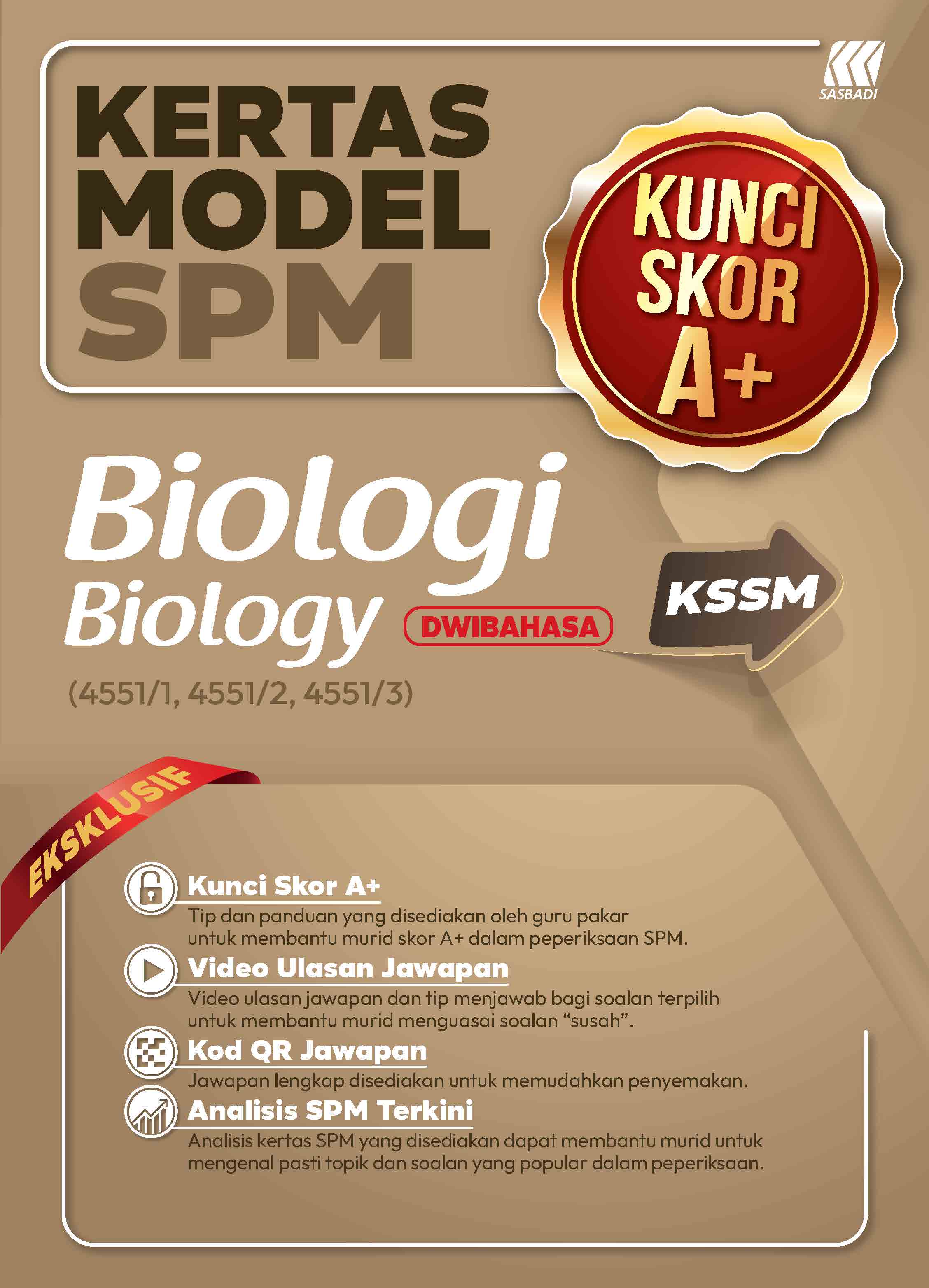 Kertas Model Kunci Skor A+ SPM Biologi Cover