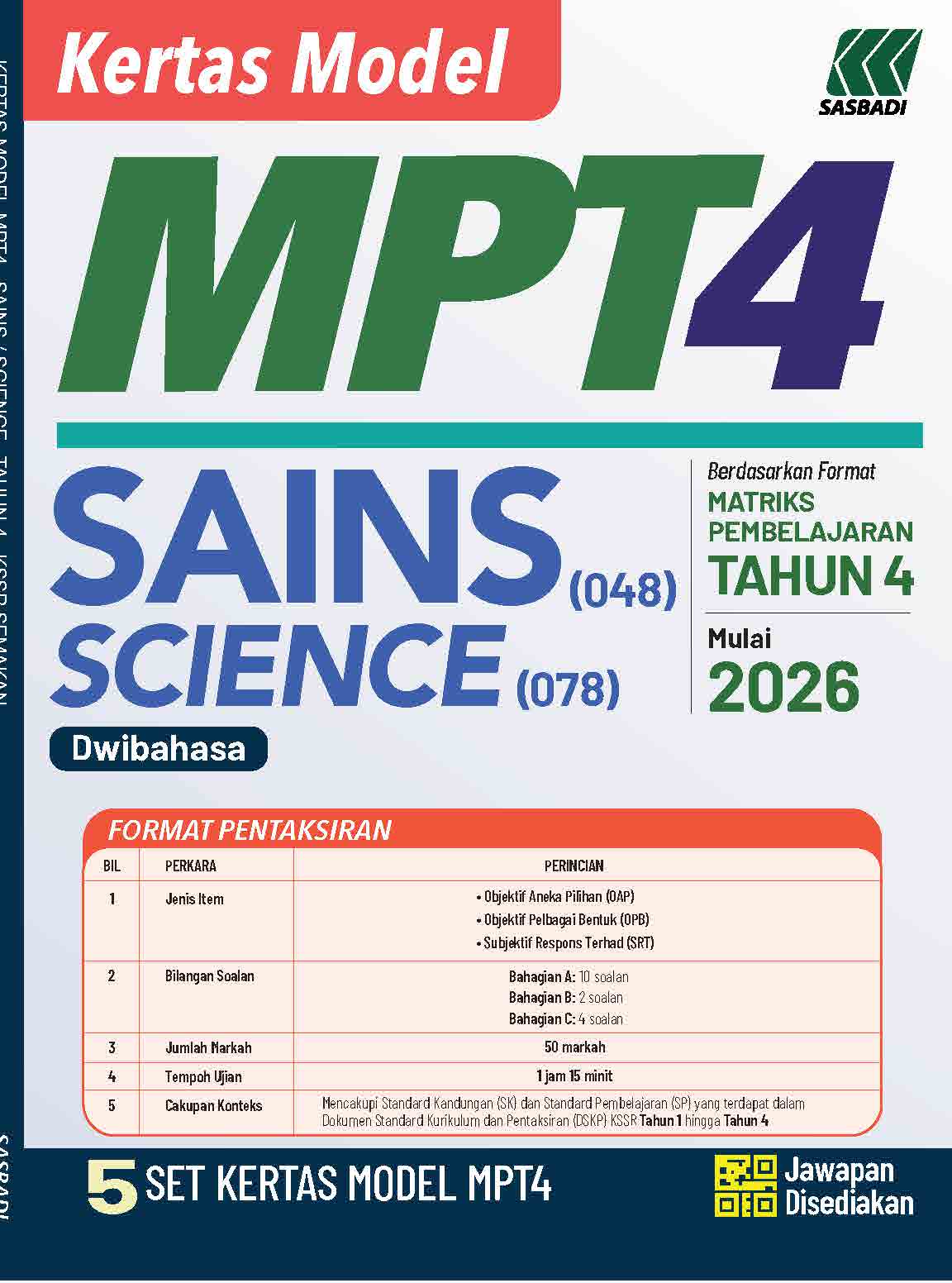Kertas Model MPT4 Sains Cover