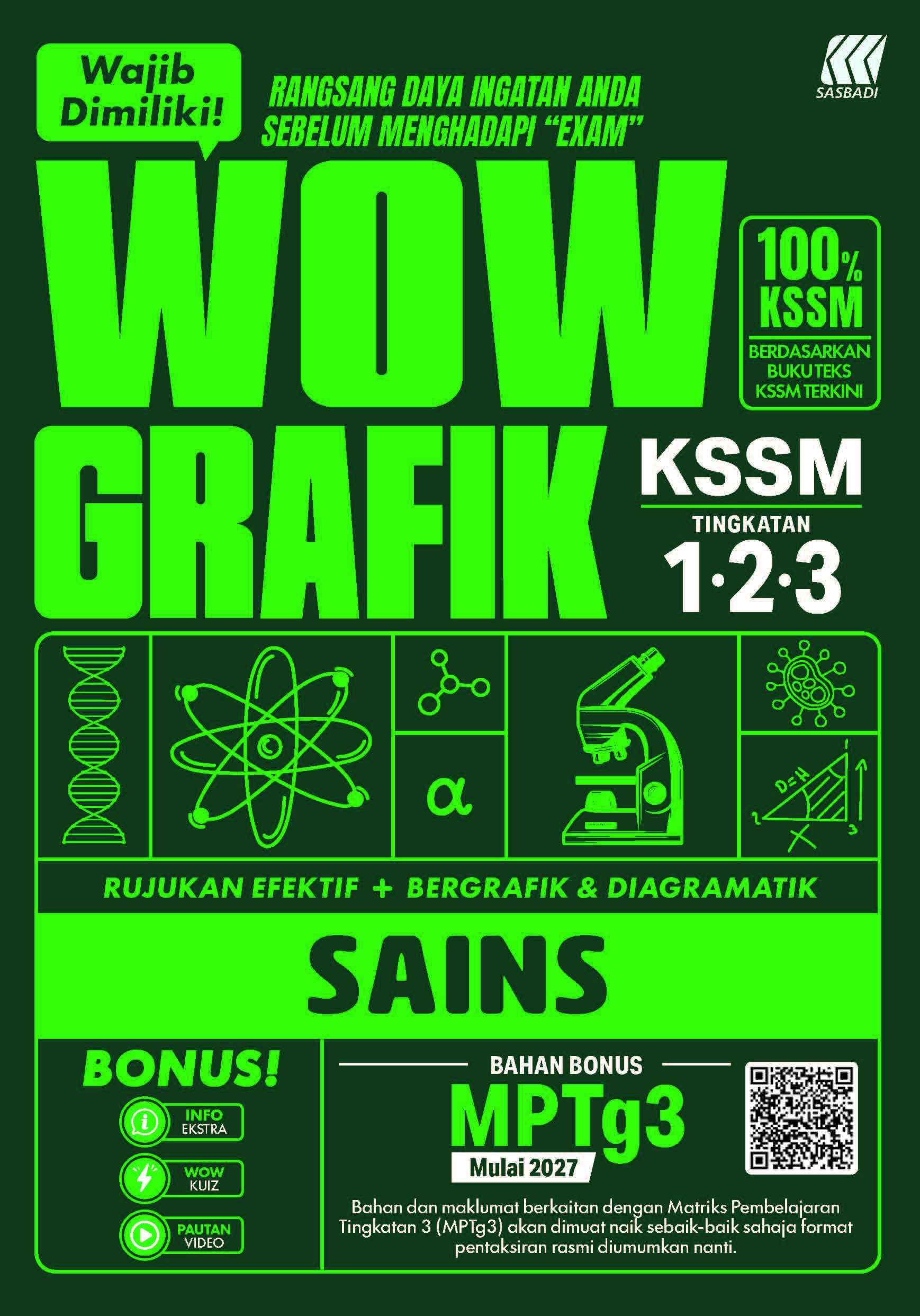 WOW Grafik KSSM Sains Ting. 1,2,3 Cover